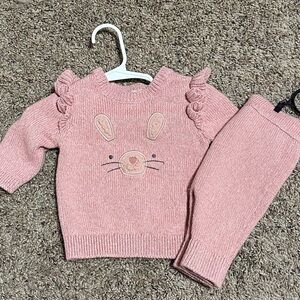 NWOT Carters Easter Bunny sweater and pants set Size 3 months